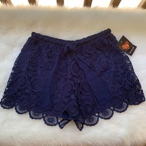 HeartSoul Blue Lace Eyelet Shorts